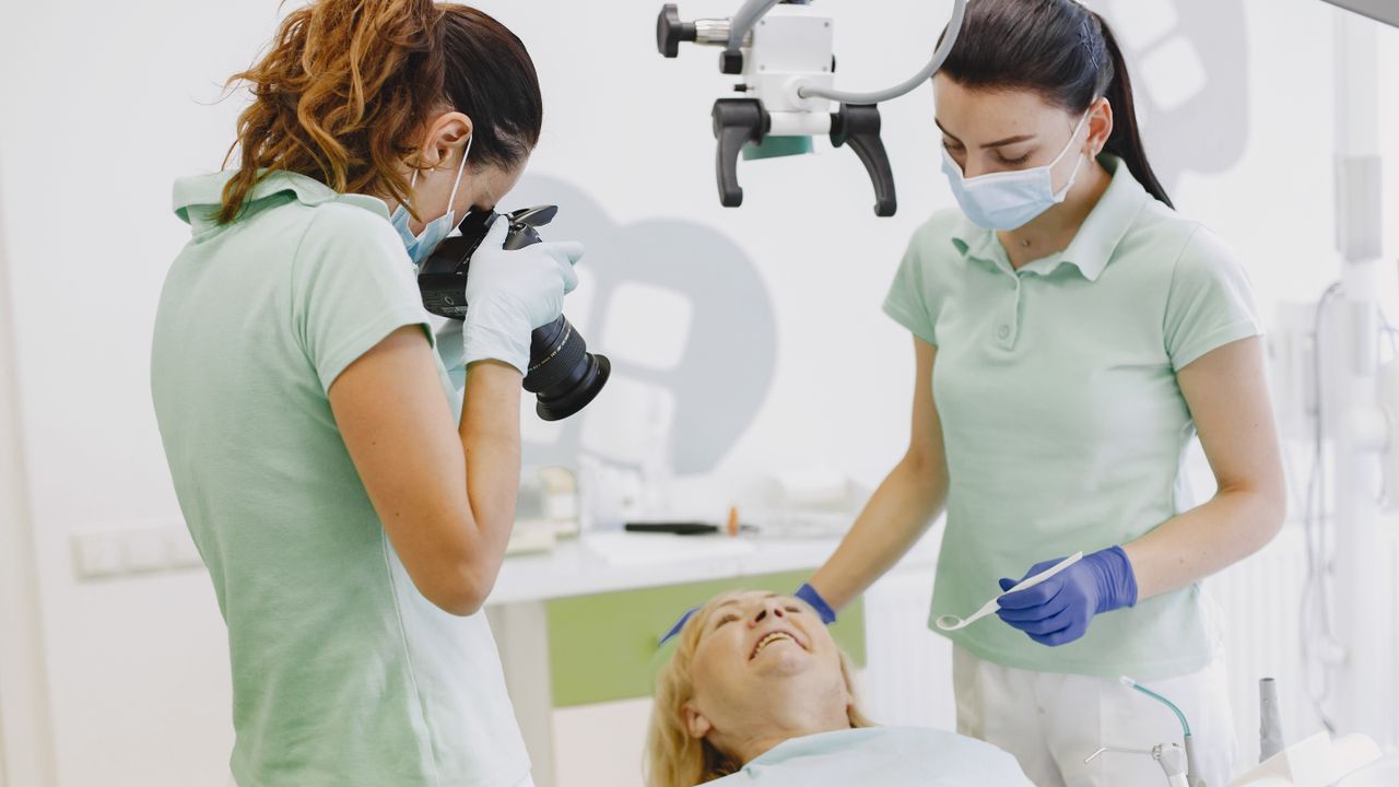Professional dental cleaning appointment at a dental office in Oakville