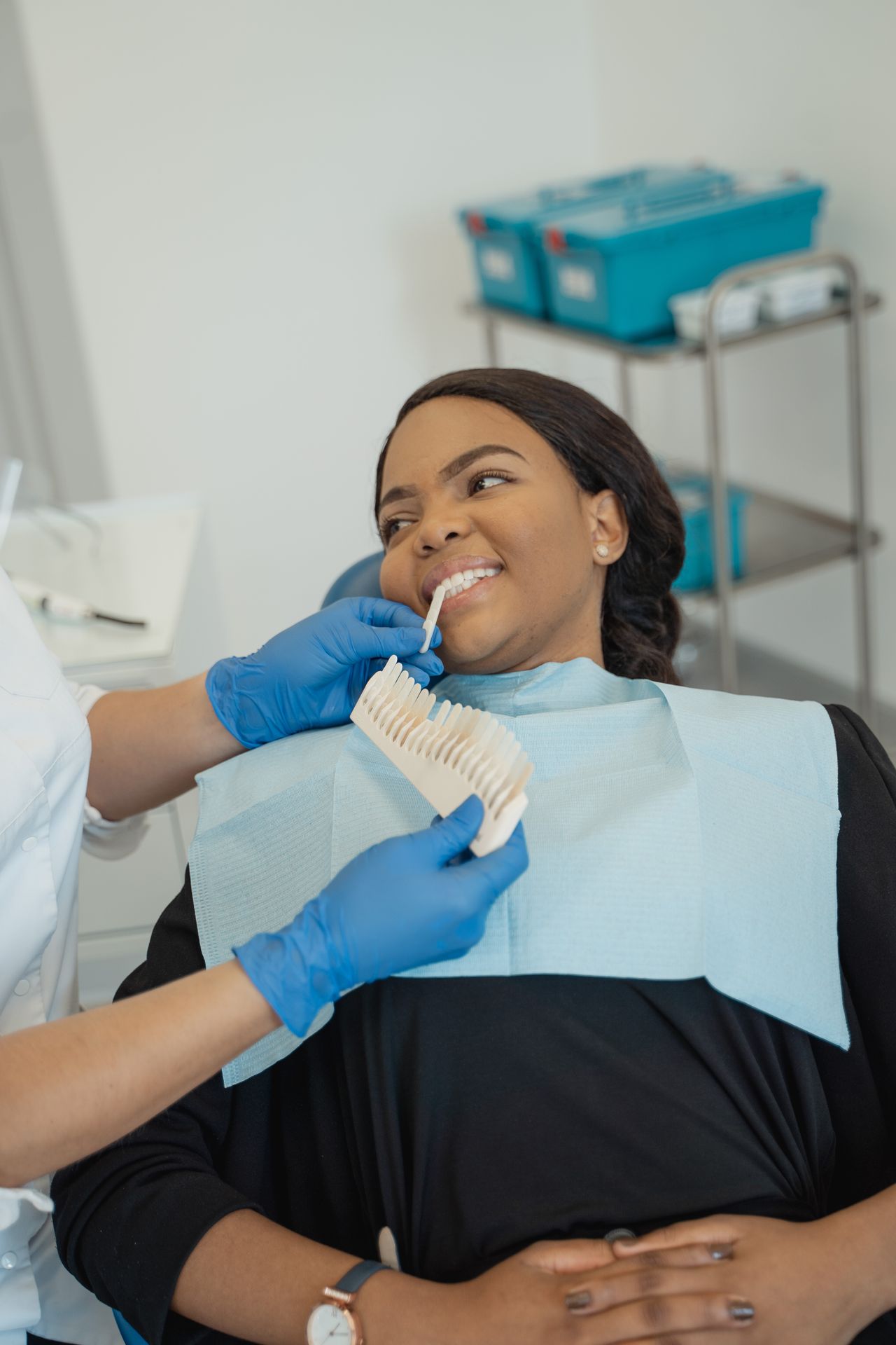 Patient at an appointment with a dentist
