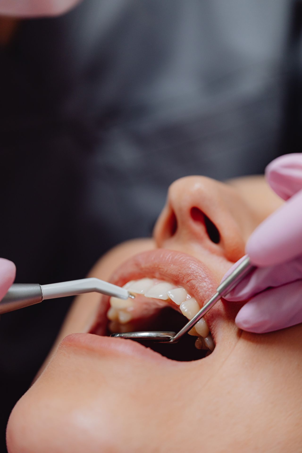 Patient in the dental chair during treatment